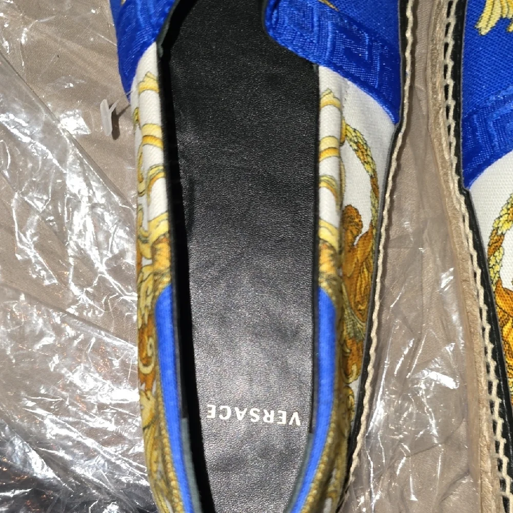 Versace Blue and Gold Medusa Espadrilles - Picture 6 of 12